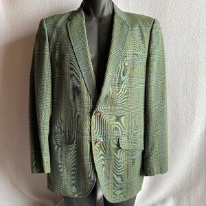 1960s Men's Green Plaid Sport Coat 41R